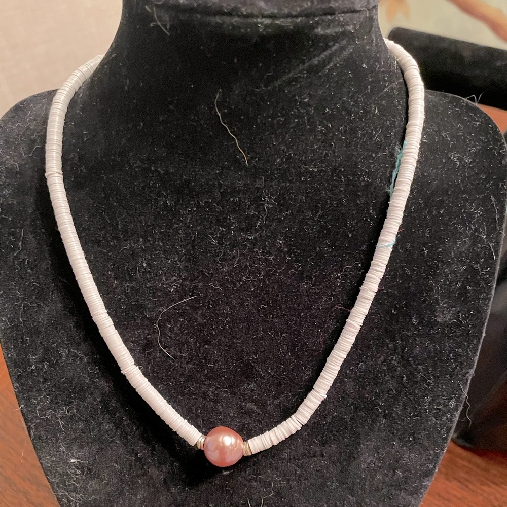 Kori Green Girl with a Pearl Necklace - white